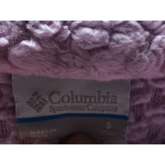 Columbia Jacket Girl's Size Small Zip Soft Plush Long Sleeve Purple - Picture 5 of 6